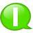 Speech balloon green i Icon